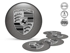 Porsche Logo Décalques Jantes Étiquettes Silicone Premium